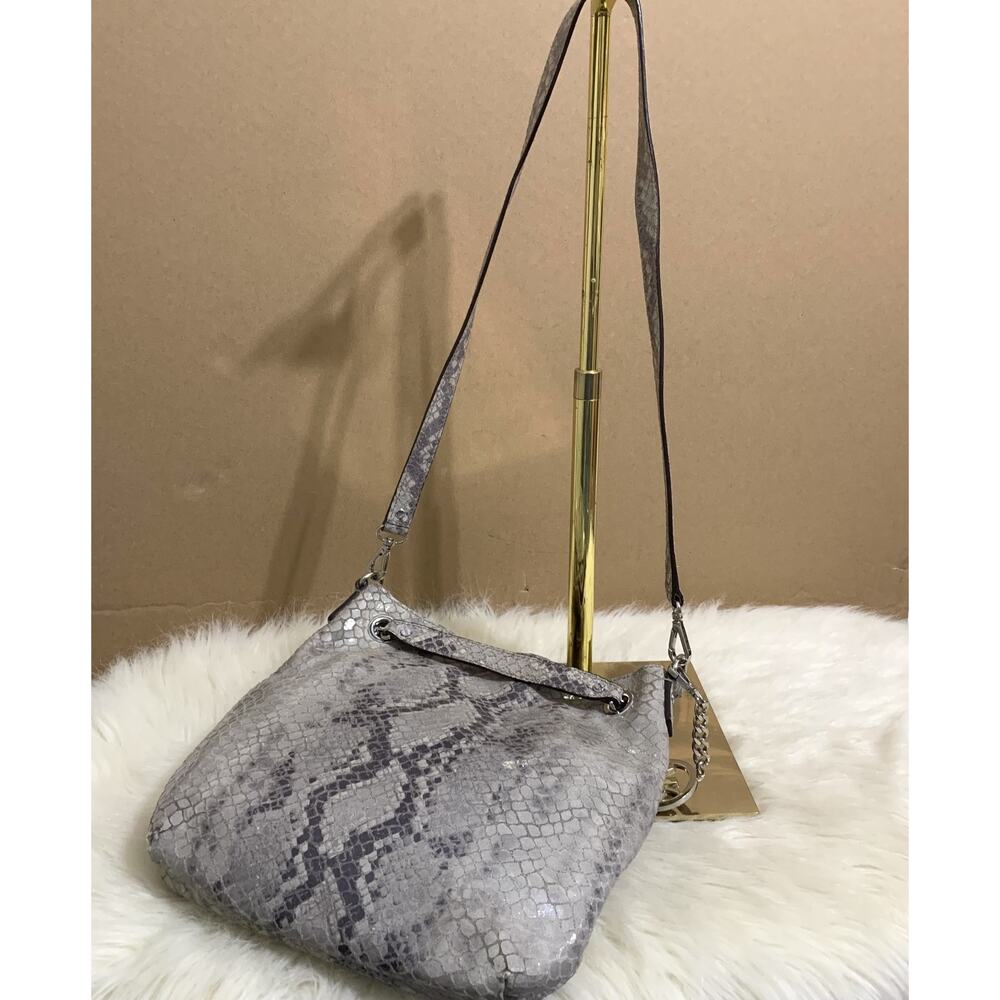 Michael Kors Jet Set Gray Python Leather North So… - image 4
